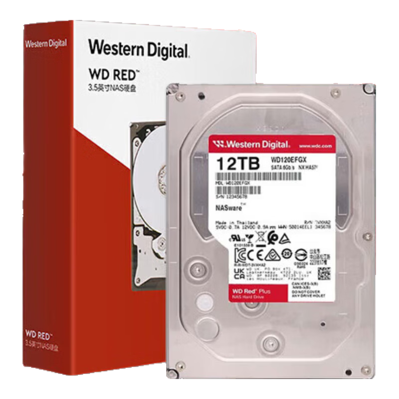 �������ݣ�WD��NAS��еӲ�� WD Red Pro��������plus ��С��ҵ���索��NASϵͳ CMR��ֱ����Ӳ�� 12TB ����Plus��WD120EFGX) �ٷ����� 3799Ԫ