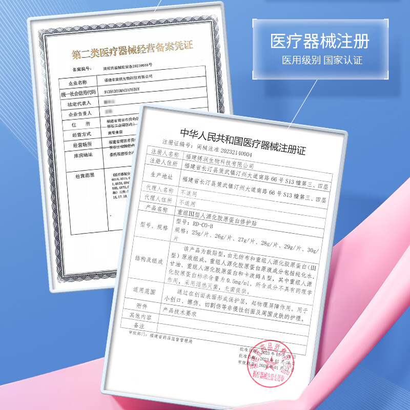 盛姿颖医用重组III型人源化胶原蛋白修复敷贴激光术后果酸换肤深层修复 修护贴3盒15片装