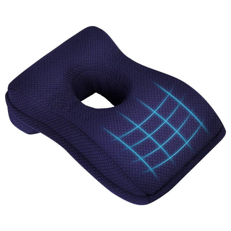 绿之源午睡枕趴睡枕多功能办公室学生午休趴枕神器睡觉趴桌子便携中空 深蓝色