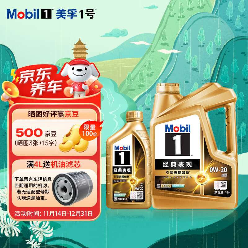 ���ڲ��������ڣ�Mobil��������ֽ���0W-20SQ�Ƚ�ȫ�ϳɻ���ȫ�������������� 5L 404Ԫ