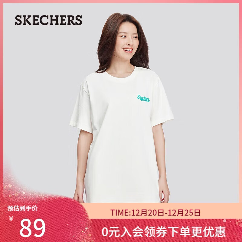斯凯奇（Skechers）缤纷短袖夏季男女同款休闲T恤潮流显瘦上衣L224U080