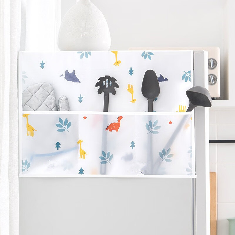 凡雀滚筒洗衣机罩盖布多口收纳袋冰箱单双开门防水滚筒式防灰尘防尘罩 长180*宽62cm 双开门冰箱/侧开洗衣机/可用/ 羽毛图案