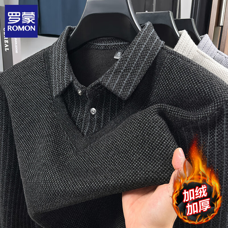 ���ɣ�ROMON����ʿ����������ë��2025�ﶬ�¿ů��ѩ���޴����֯����װ���� 221��ɫ 3XL (��������155-170��) 53.87Ԫ