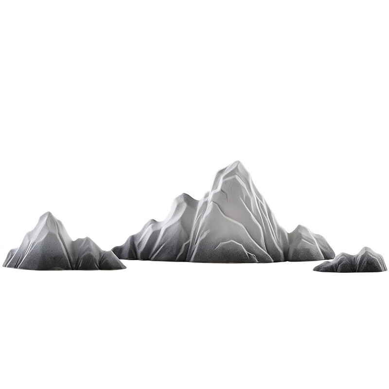 楚阙【优选直发】陶瓷假山摆件鱼缸造景假山盆景微景观山峰沙盘客厅玄 【白瓷】中号假山
