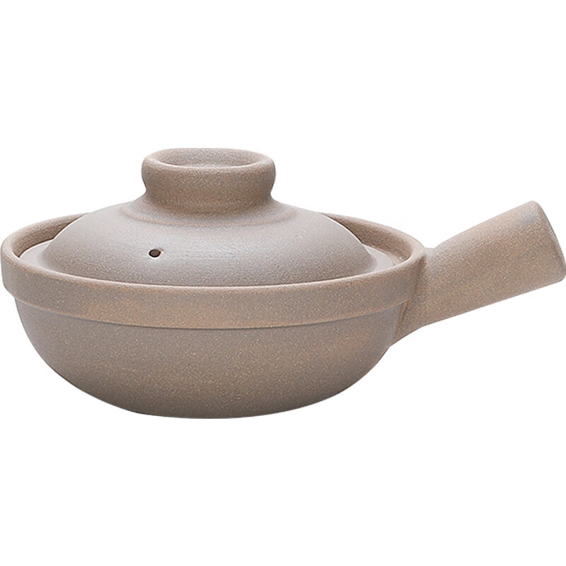 炎礼陶瓷老式煲仔饭单柄土砂锅家用传统粗陶带手柄无釉燃气灶干烧 原陶单柄砂锅-(2000ml)2000ml 2000ml
