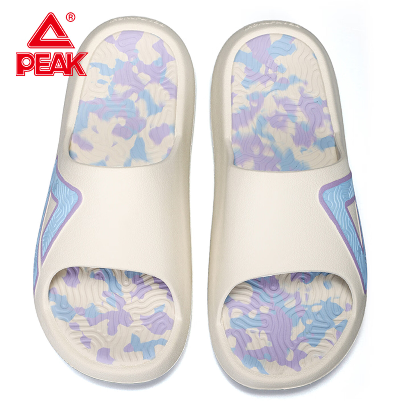 匹克态极拖鞋男鞋夏季外穿运动拖鞋篮球防滑凉拖女款户外沙滩鞋涉水鞋 帆布白色/蓝（女款） 40