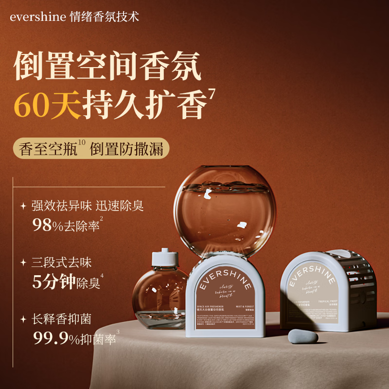 EVERSHINE晴天大白倒立香薰空气清新剂厕所卫生间除异味倒置香氛室内卧室 【清甜栀子香】花神山栀露350ml