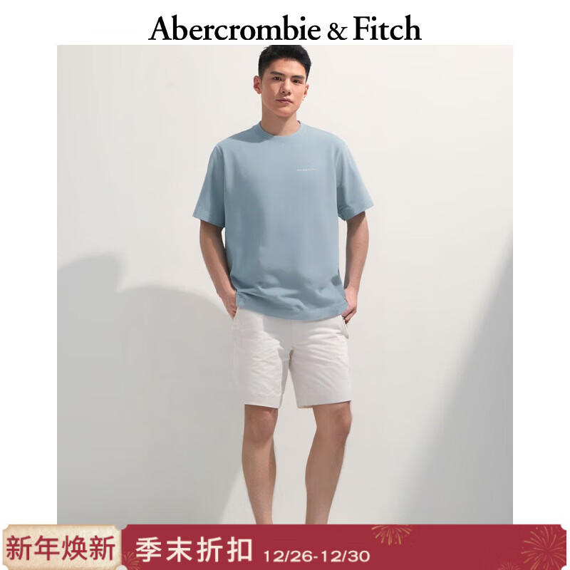 Abercrombie & Fitch��ʽ����LOGO����������ͷԲ�����T��25�ļ���װ123-5060 ��ɫ S (175/92A)77.5Ԫ