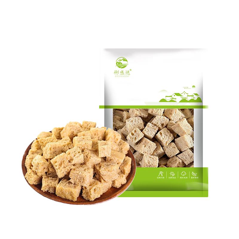 彬盛达【 22元 任选6件】响铃卷 粉条粉丝豆腐皮油豆皮干货 火锅食材 无盐粒火锅面筋丁120克