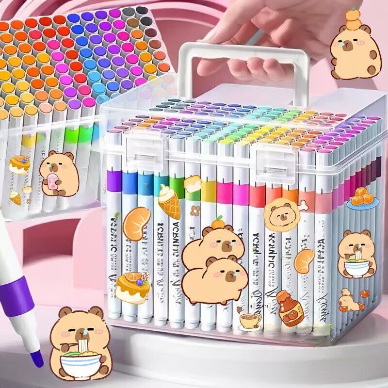 MEEIAOREY丙烯马克笔小学生专用美术大容量不透色可叠色儿童彩笔24色幼儿园水彩笔36色画画绘画可水洗彩色笔 【全套36色】加墨100%-速干可叠色送贴纸 【粗杆】可叠色可水洗