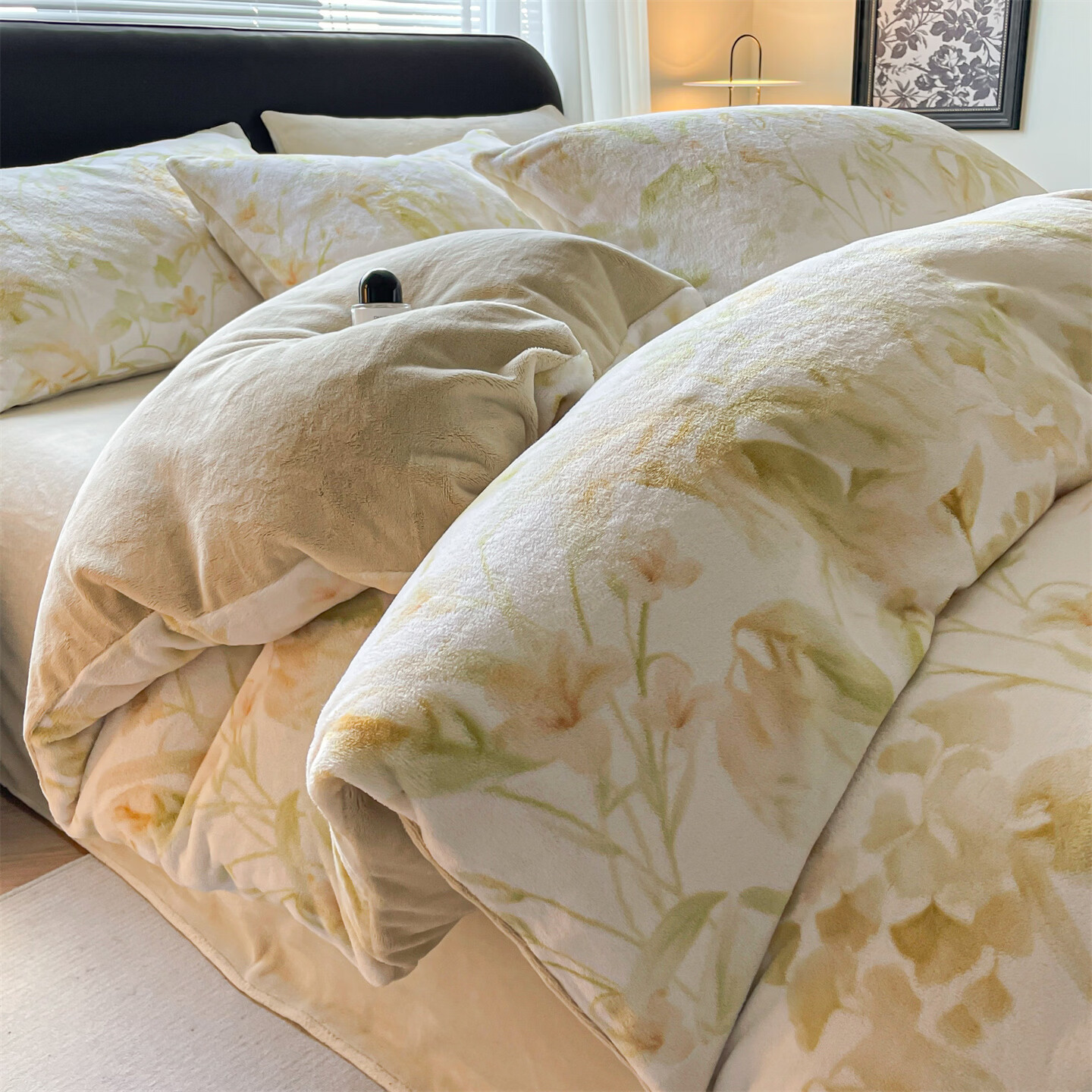 途波列加厚四件套牛奶绒保暖冬季被套床单套件加绒四件套 Bzh秘境-奶茶 1.8床 床单款 (被套200*230cm) 套件