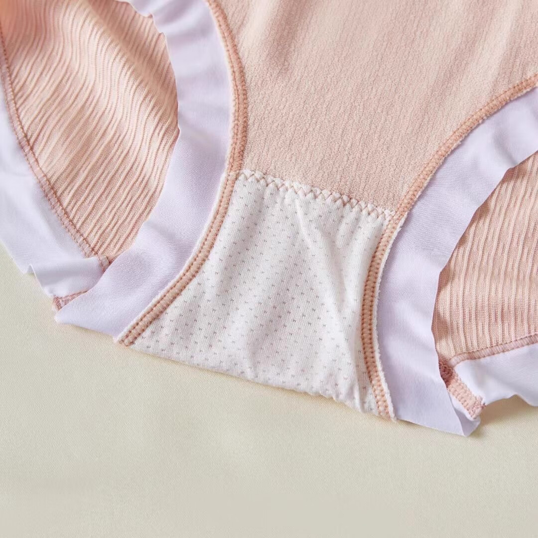 雅鹿女士中腰内裤针织高弹三角裤甜美蝴蝶结纯色抑菌薄款清新学生底裤 随机色 5条 L 【建议90-130斤】