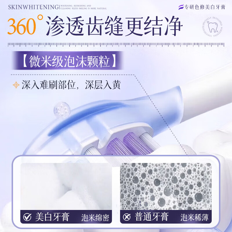 YUHOO色修美白牙膏去牙渍刷牙口臭清新口气口腔护理旅行 美白牙膏100g*2盒