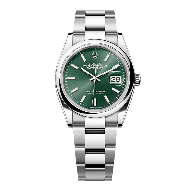 劳力士（ROLEX）日志型 自动机械机芯 日期显示 100米防水 36mm 男女同款 薄荷绿