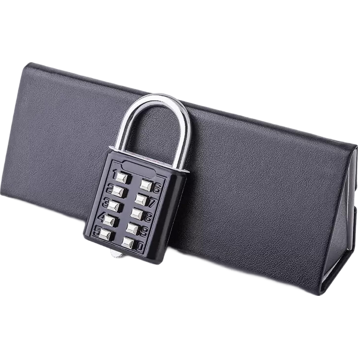 RESET金屬密碼掛鎖防水防銹旅行箱迷你鎖健身房更衣柜箱書包家用小鎖頭 黑色10按鍵密碼鎖（5位密碼）