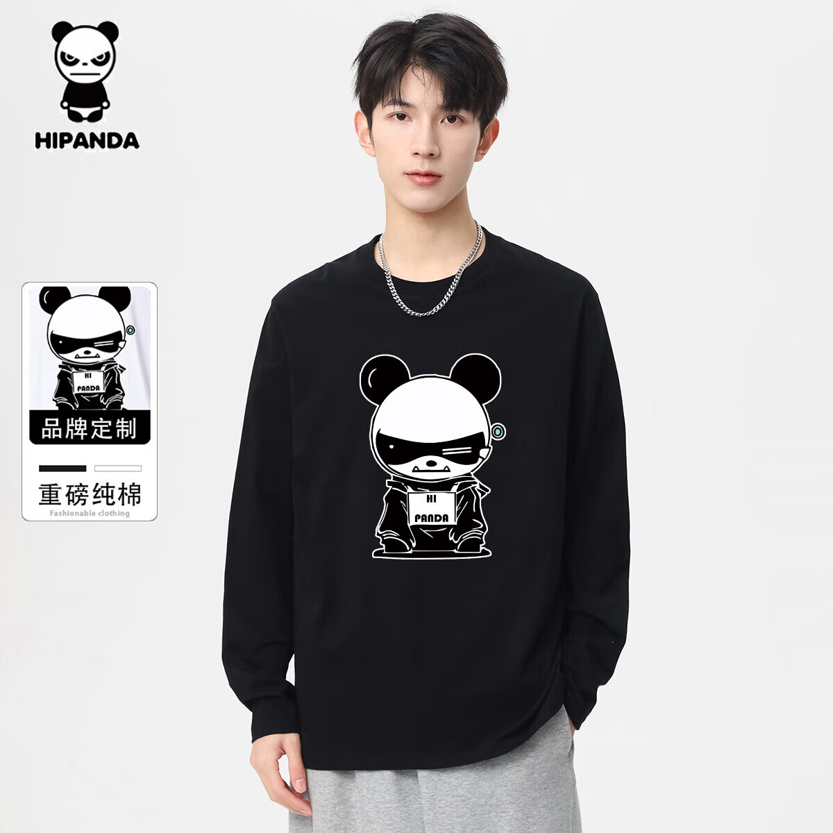 HIPANDA�����è�ذ�T����2025�¿��ﶬԲ�촿�޳�����Ů���ɴ����T�� ��ɫ XL 54.9Ԫ