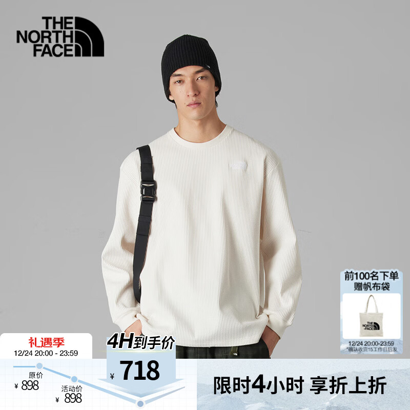 北面（The North Face）UE设计师款华夫格长袖T恤男户外休闲25秋冬新品|8E1W QLI/沙丘白 M (170)