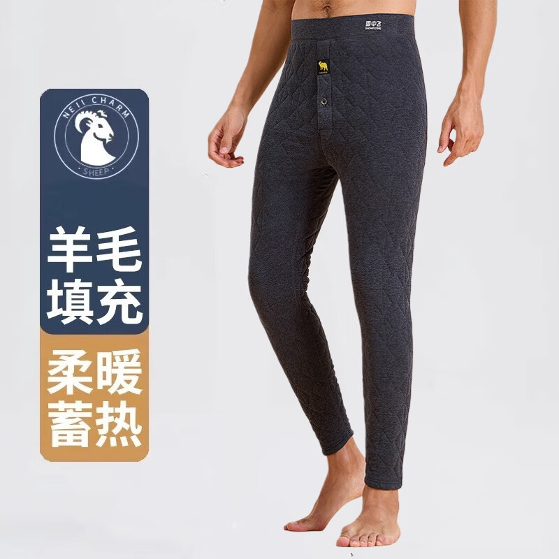 雪中飞保暖裤男加厚加绒100%羊毛填充秋冬防寒修身男士棉裤东北棉毛裤 XZFZX-5088深灰【绵羊毛填充 抗寒零下15度】 3XL 推荐【140-160斤】 京东折扣/优惠券
