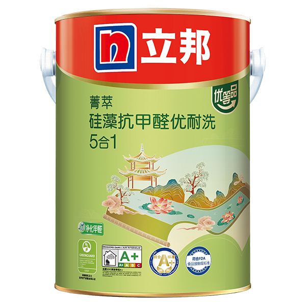 立邦【同城购】菁萃硅藻抗甲醛优耐洗5合1内墙乳胶漆 5L【单桶装】