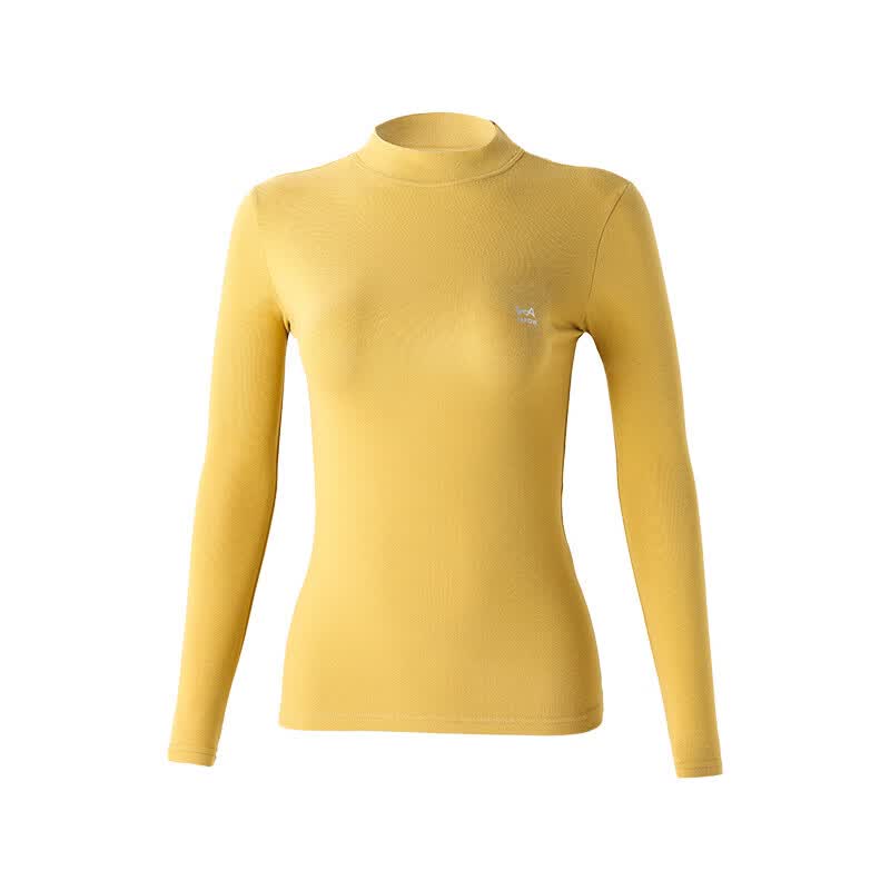 雅鹿堆堆领竖条打底衫女加绒加厚秋冬黑色内搭长袖上衣针织打底衫 奶白 L