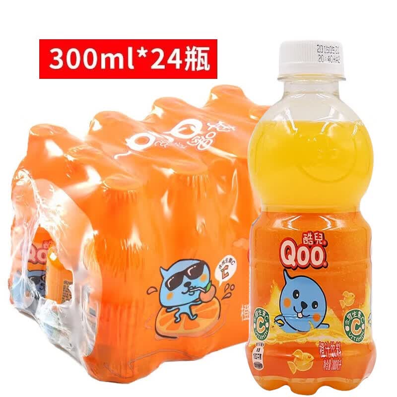 可口可乐（Coca-Cola）碳酸饮料整箱迷你小瓶装汽水便携装年货饮品饮料 酷儿橙味300ml*24瓶