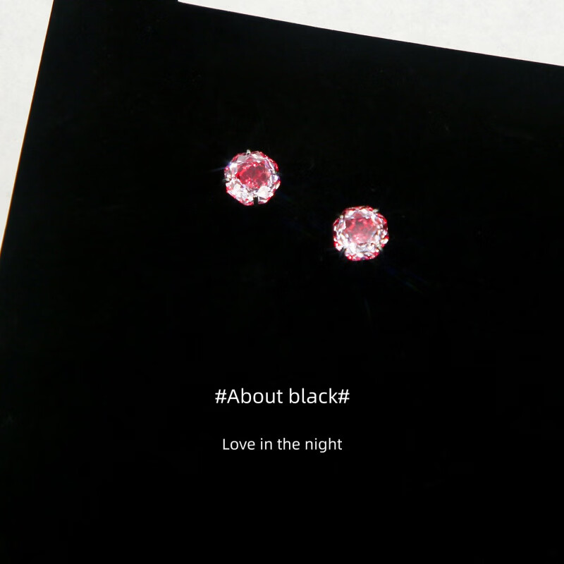 KZD老凤凰A·b | 红玫瑰 | 锆石爆闪免摘养耳钛钢耳钉耳垂钉耳骨钉耳 一对6MM钻