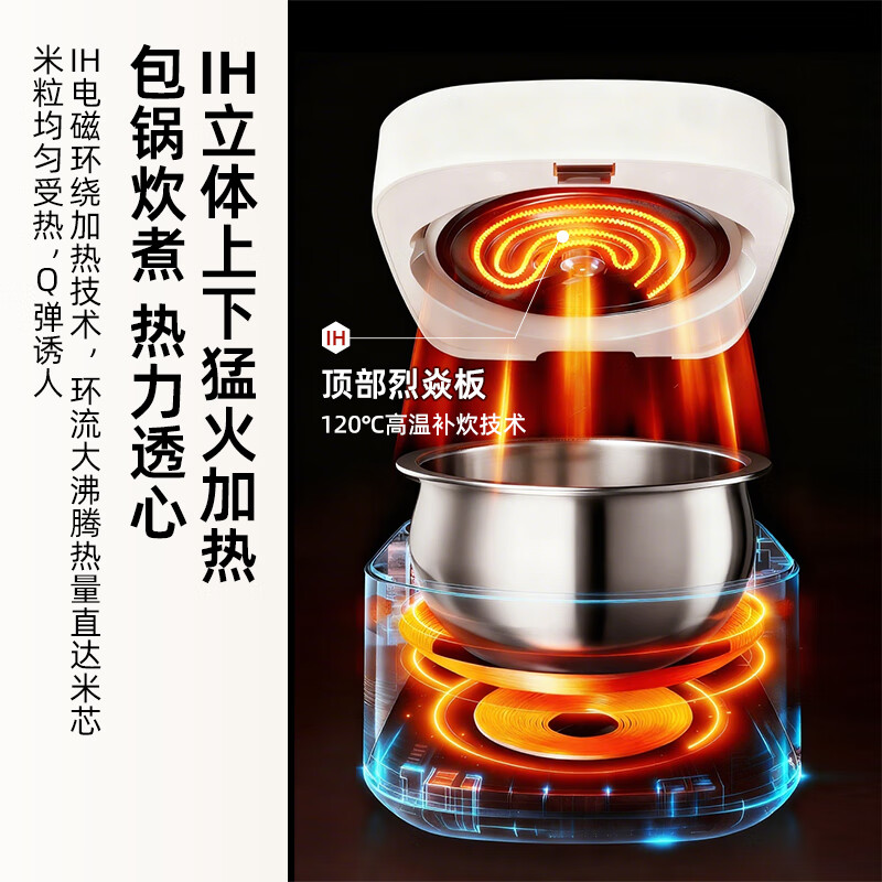 石崎成器电饭煲纯钛0涂层多功能IH匀火大容量钛内胆家用电饭锅蒸饭煮饭锅低糖 纯钛0涂层 IH加热 4L