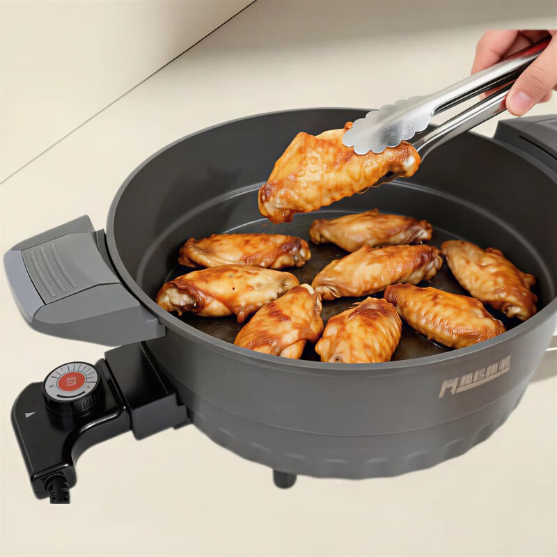 梅特德菲电子微压锅加厚不粘锅电火锅电煮锅家用电炒锅蒸锅多功能不粘锅（新疆西藏不发刀） 6L 口径30