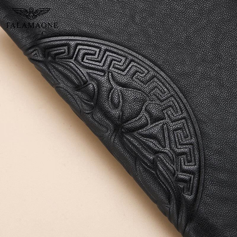 FALAMAONE法莱阿玛尼真皮男士钱包长款钱夹轻奢商务情人节生日礼物送男友 QB002/新款压花【专柜礼盒】 代写贺卡打印照片联系客服