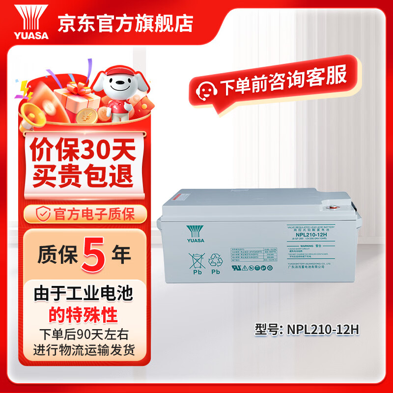 汤浅YUASA NPL系列铅酸免维护蓄电池 12V UPS不间断电源应急电源 NPL 210-12H【下单需咨询客服】