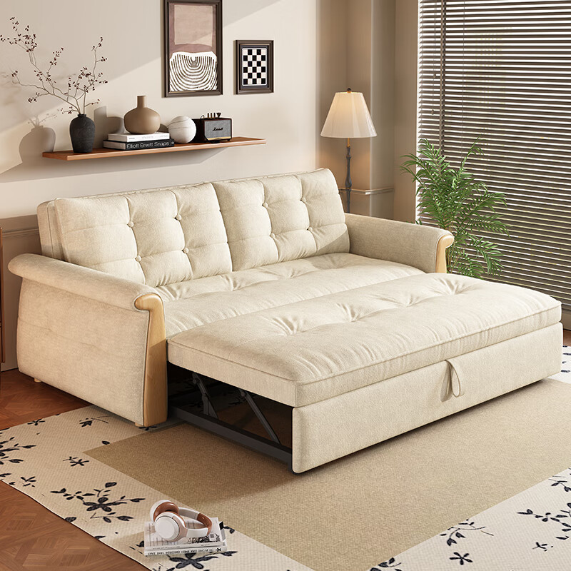 哈森诗丹可折叠沙发床一体两用2025新款小户型客厅雪尼尔可睡觉沙发二合一 外宽:1.28m(三档调节靠背) 45D无粉海绵款(加厚1.5MM猫抓皮)