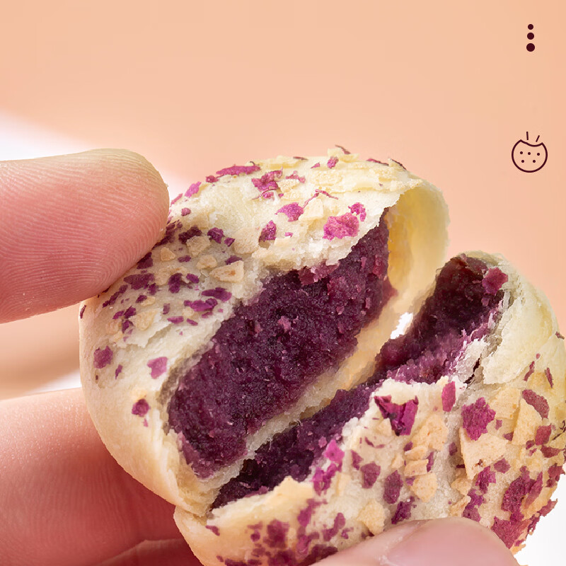 法米诺燕麦紫薯芋泥饼无蔗糖燕麦酥香粗粮糕点解饿早餐代餐零食袋装300g 燕麦紫薯芋泥饼袋装300g(10个)