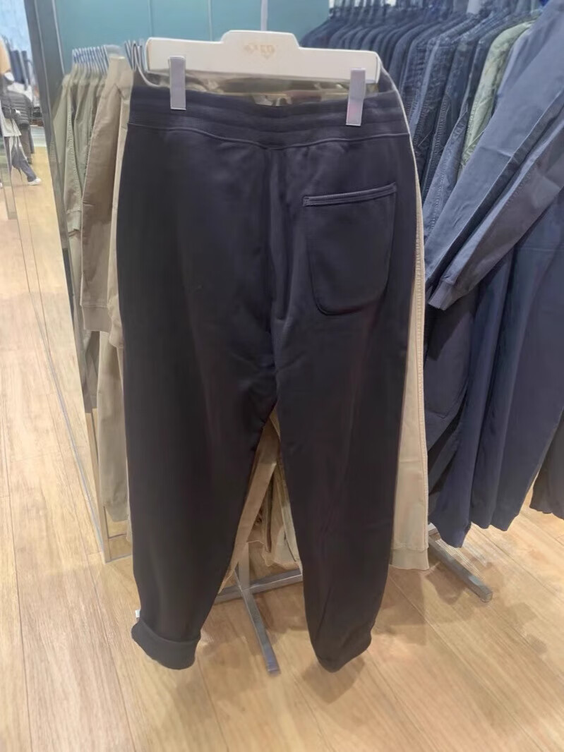 2024秋冬新款男装女装仿羊羔绒运动长裤保暖抓绒加绒裤子469966 黑色 M