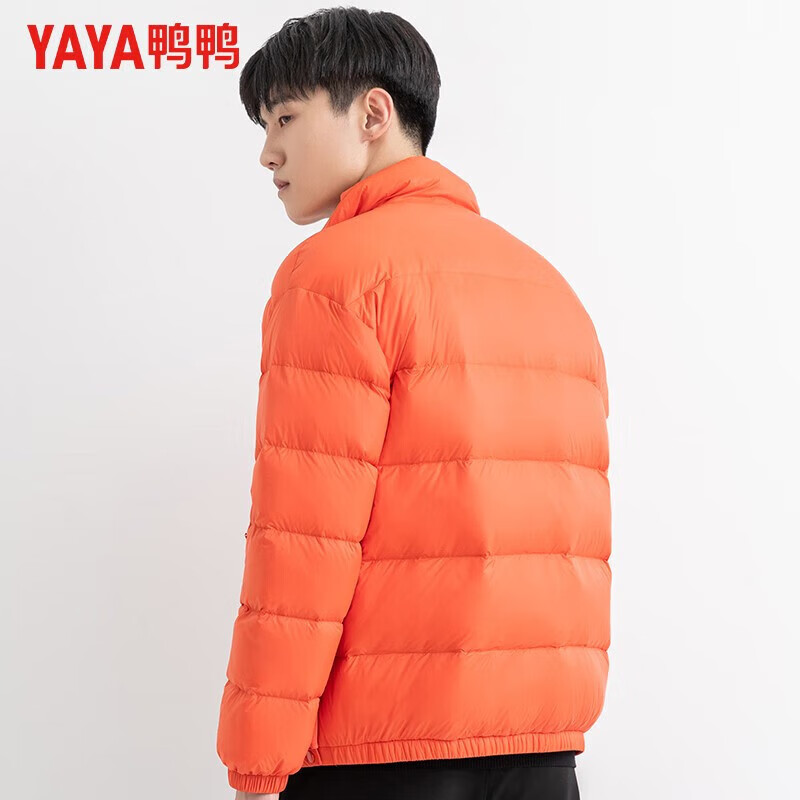 鸭鸭（YAYA）羽绒服男女同款立领短款厚款青年2025冬季新款休闲保暖情侣外套 砖红 L 175 (建议130-140斤)