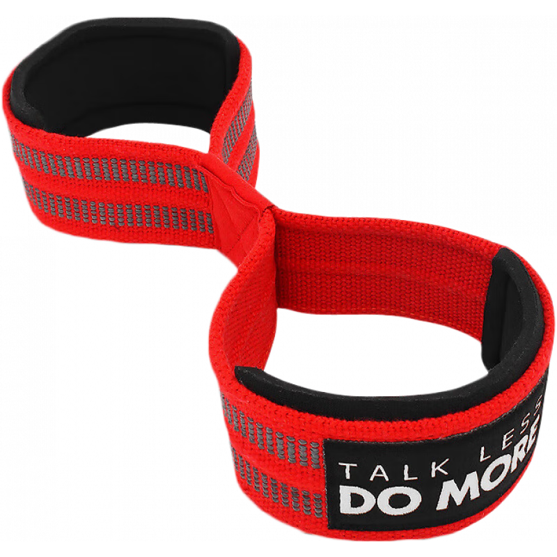 奧力克斯（AOLIKES）八字助力帶握力帶舉重硬拉健身力量器械訓(xùn)練引體向上單杠拉力帶 紅色防滑升級款1副【寬約4.5cm】 規(guī)格【長約35cm_厚0.5cm】