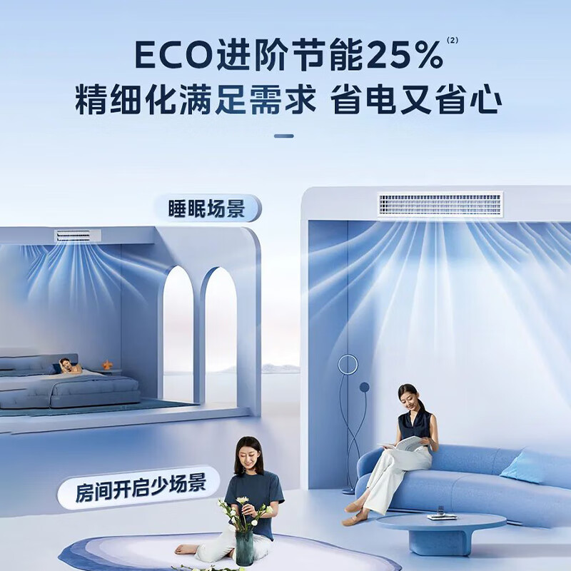 酷风(Coolfree)美的酷风中央空调真省电一拖四多联机家用多联机两室一厅节能省电MJZ-140W-E01-CFXN