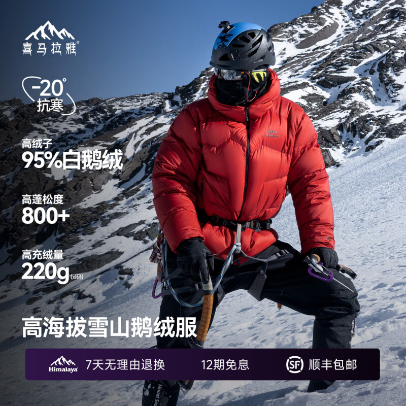 喜马拉雅玉龙鹅绒服800蓬95绒-20°C雪山攀登专业户外抗寒防风高蓬羽绒服 太空灰 800蓬95鹅绒-20°C L 充绒量210g