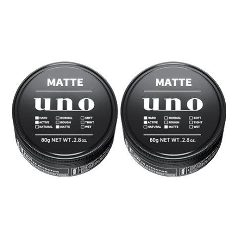 吾諾（UNO）男士發(fā)蠟發(fā)泥強(qiáng)力定型發(fā)膠自然蓬松啞光造型清香原裝進(jìn)口 黑色2罐（父子款）