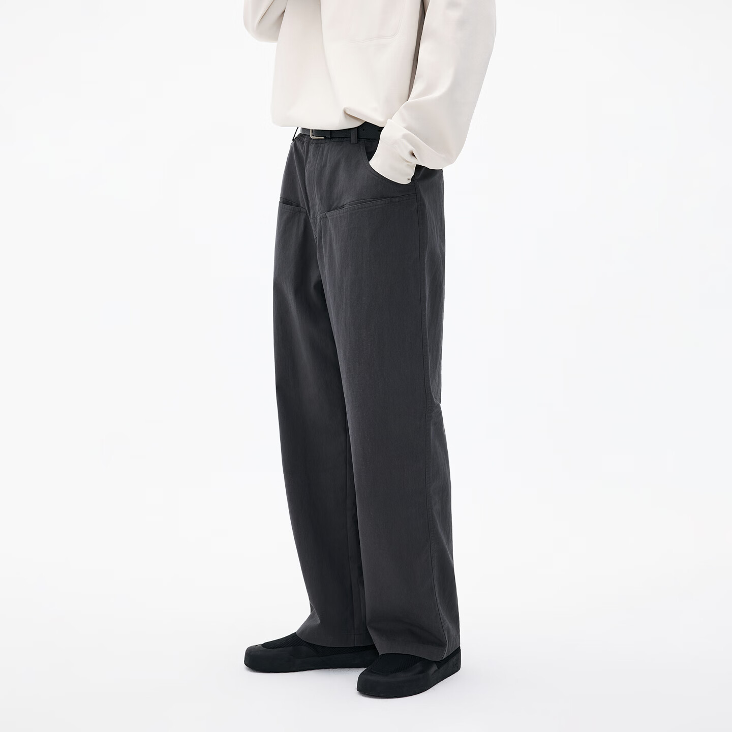 熊猫·本（ben.panda）休闲裤户外工装直筒裤男棉锦混纺运动长裤子2026春秋新款 深灰色 M