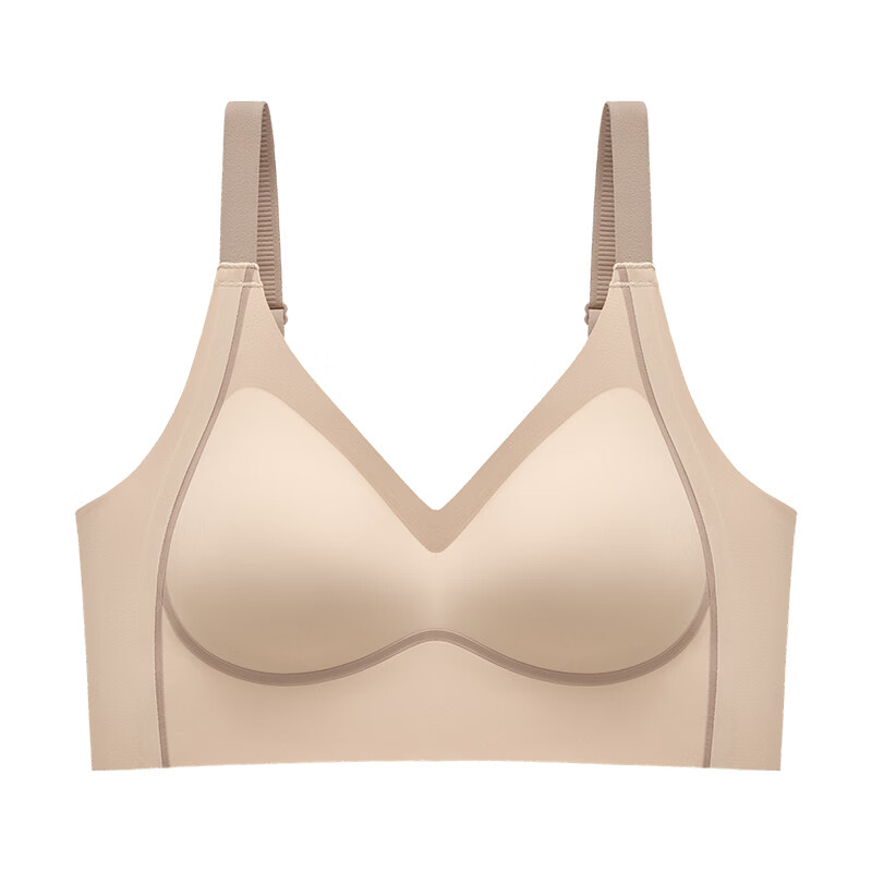 千奈美隐形软支撑固定内杯按摩颗粒侧收文胸 肤色 M