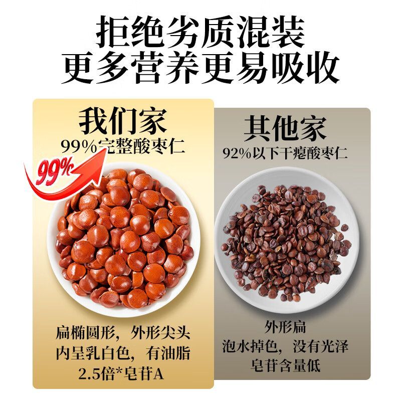 神農(nóng)金康（SHEN NONG JIN KANG）酸棗仁30g睡眠晚安茶精品挑選國產(chǎn)炒熟可搭百合泡水 炒熟酸棗仁 30g*1罐