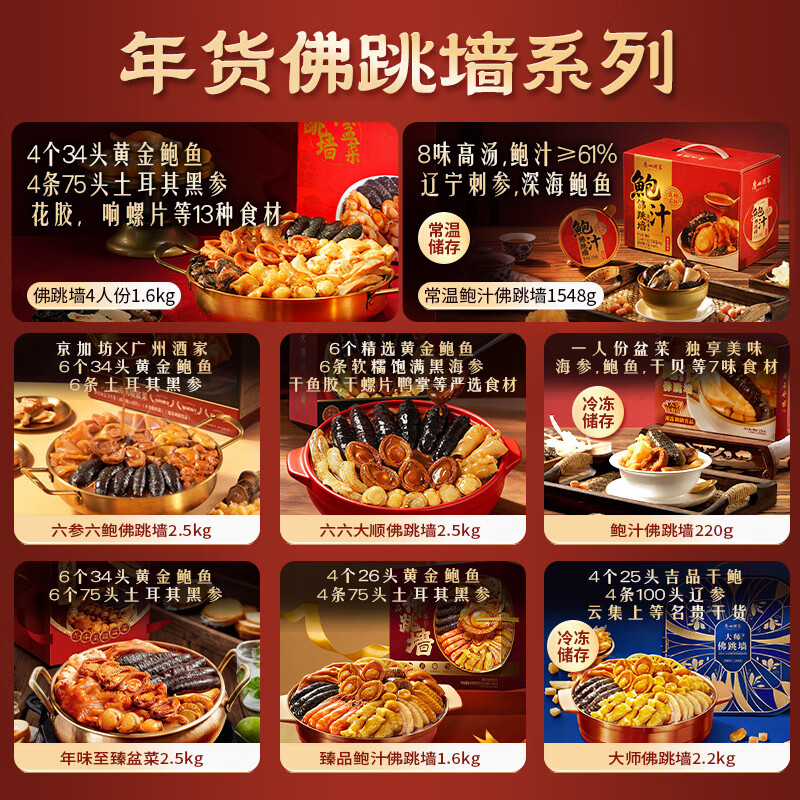 广州酒家佛跳墙年货礼盒4人份 方便菜预制菜 团圆饭菜 礼物送礼 海鲜海参  【4人份】佛跳墙年货礼盒 1.6kg