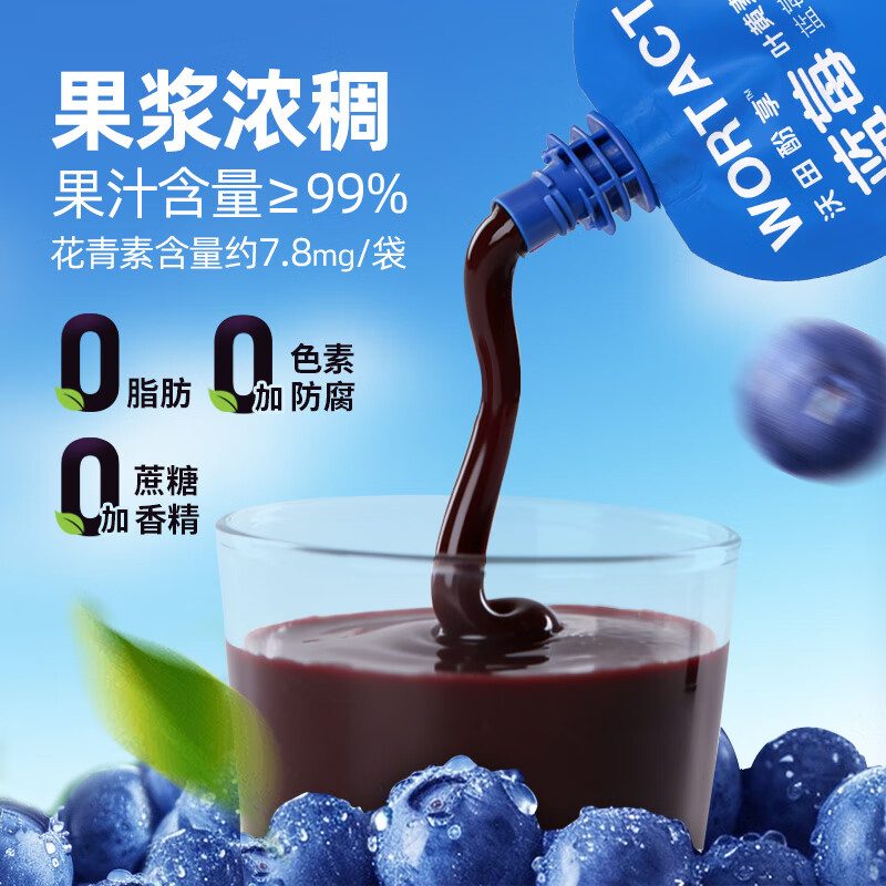 沃田酚享叶黄素DHA蓝莓果浆0脂即饮袋装果浆早餐饮品汁80ml*10袋 【月度装】80ml*30袋