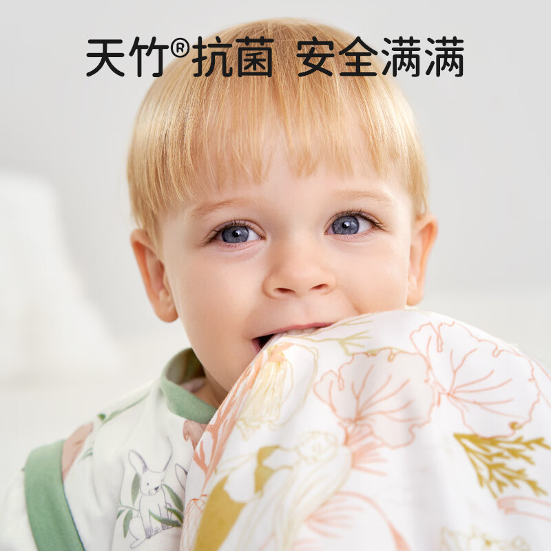 欧孕（OUYUN）【小清心】婴儿睡袋秋薄竹棉纱布防踢被新生儿睡袋 萌兔【厚夹棉】 100建议身高90-105cm(2-4岁)