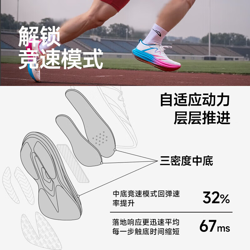 音速猫 x 北京体育大学丨逆天3.5碳板跑鞋学生体考体测田径训练跑步鞋 北体【荧光中底】 【赠鞋子清洁喷雾】 37