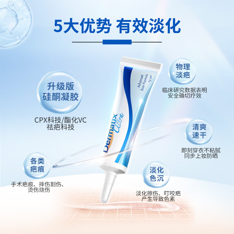 倍舒痕官方进口祛疤膏成人修复硅凝胶手术烫摔增生Dermatix 成人30g+4g【大疤痕修复 可用180天】