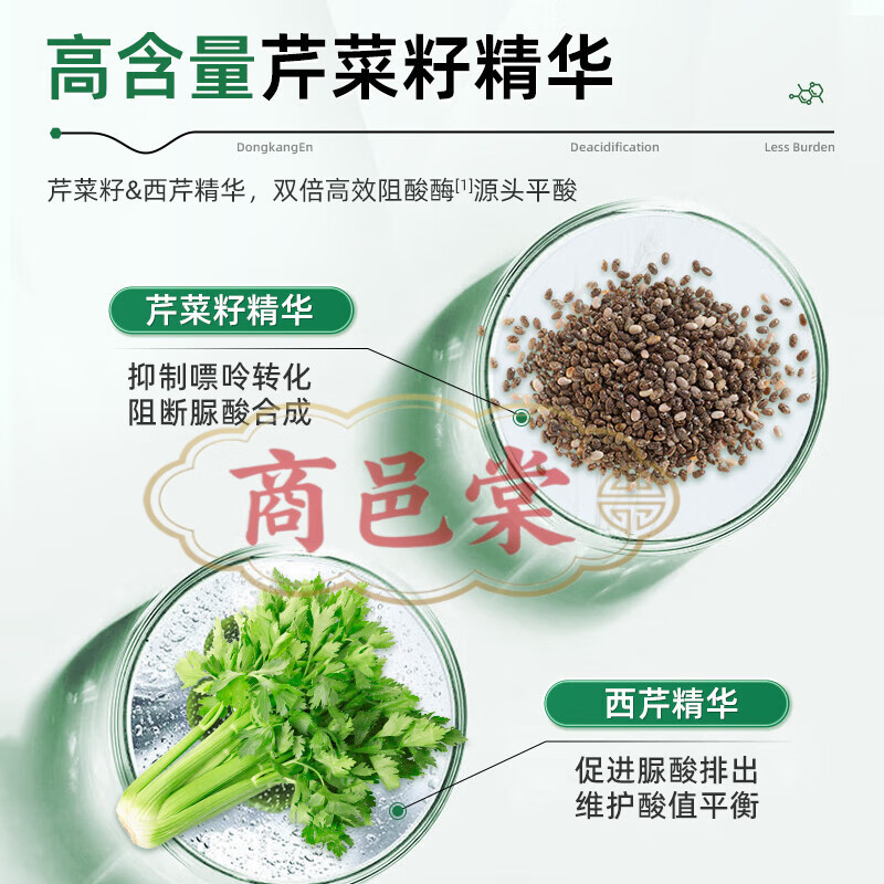 通用芹菜籽复合片平肌酐平衡尿酸止通风关节不适嘌呤 东康恩芹菜籽