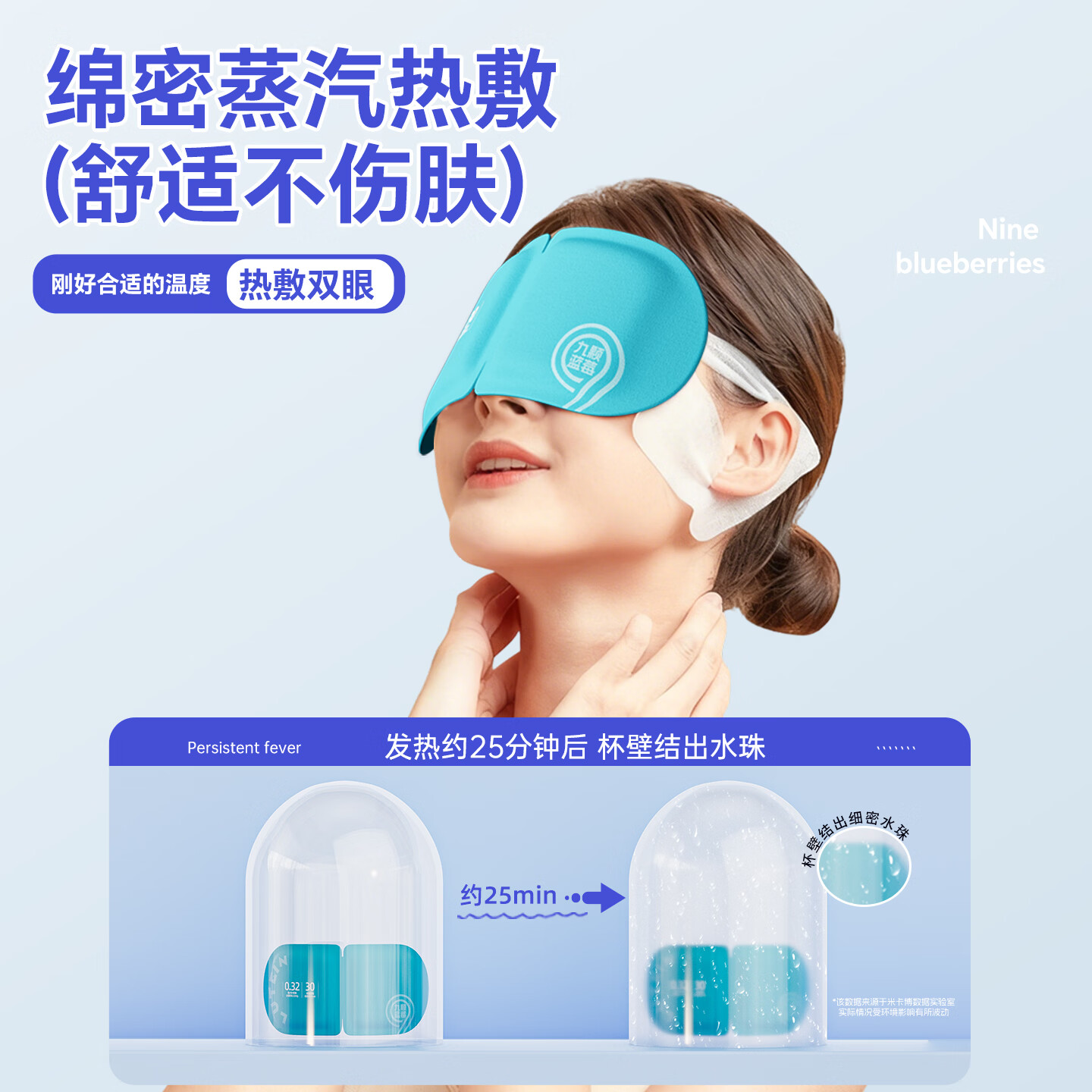 米卡博蓝莓蒸汽眼罩蒸汽眼贴自发热舒缓眼疲劳遮光助眠男女通用 30片【九颗蓝莓 高效呵护双眼】