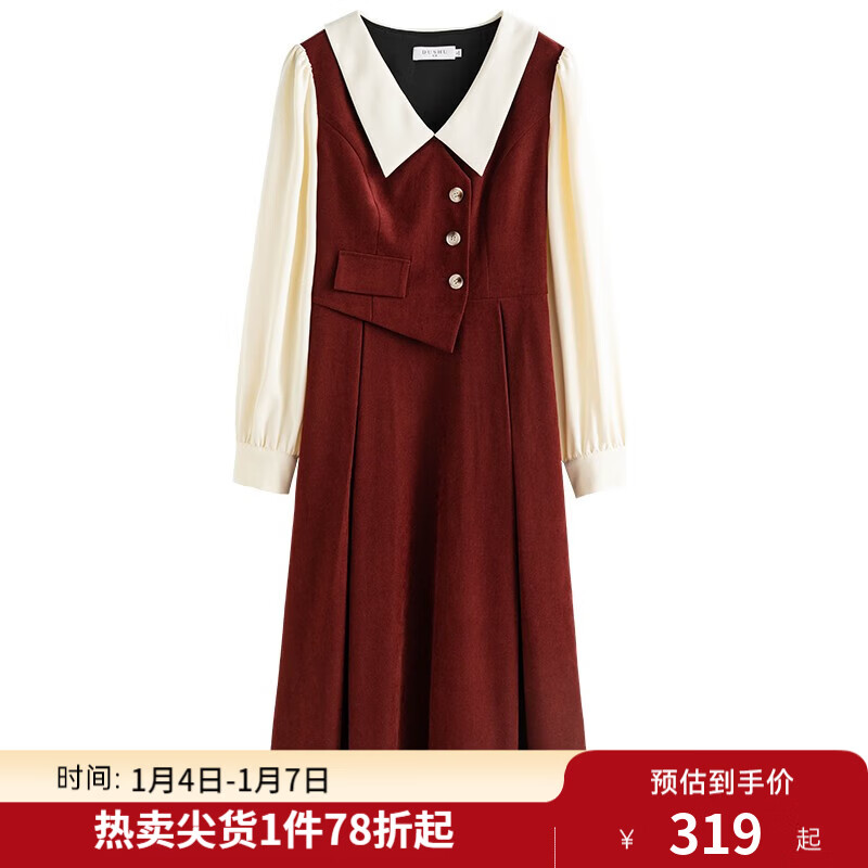 ��������Ůװ������ײɫ����������ȹŮ�ﶬ΢��mm���ո��Ŵ���ȹ�� ���޵ں졾�ʺ�160���ҡ� 2XL 319.02Ԫ