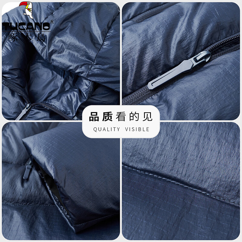 啄木鸟（TUCANO）羽绒服男短款连帽加厚保暖鸭绒外套2025冬季最新款时尚御寒面包服 灰色 L (175) 推荐135-150斤